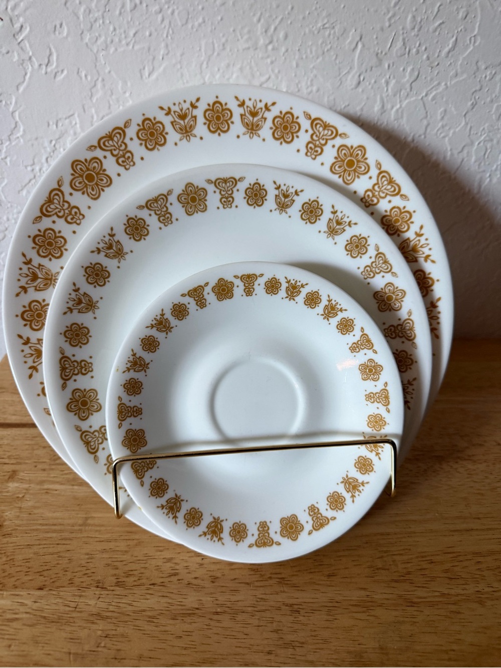 Corelle Butterfly Gold Dishes.